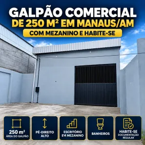 Galpão/Depósito/Armazém para alugar, 250m² no Novo Aleixo, Manaus