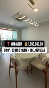 Apartamento com 3 Quartos à venda, 90m² no Madalena, Recife