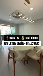 Apartamento com 3 Quartos à venda, 90m² no Madalena, Recife
