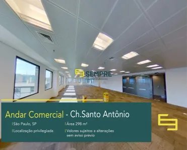 Sala Comercial para alugar, 299m² no Chácara Santo Antônio (Zona Sul), São Paulo