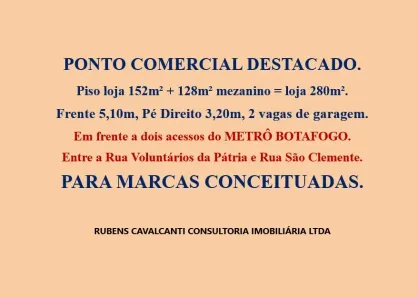 Ponto Comercial para alugar, 280m² no Botafogo, Rio de Janeiro