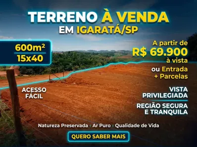 Lote/Terreno à venda, 600m² no Loteamento Recanto das Águas, Igaratá