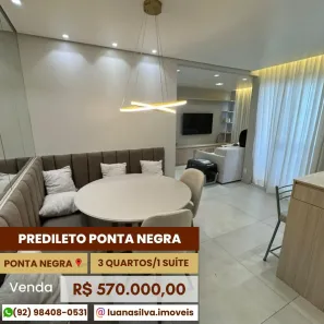 Apartamento com 3 Quartos à venda, 58m² no Ponta Negra, Manaus