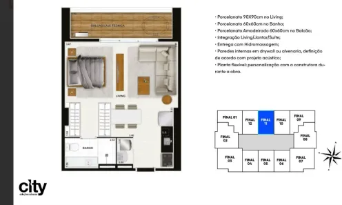 Apartamento com 1 Quarto à venda, 47m² no Setor Bueno, Goiânia