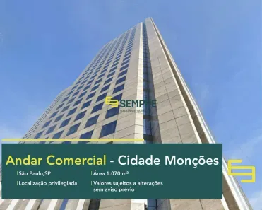 Sala Comercial para alugar, 1070m² no Brooklin Paulista, São Paulo