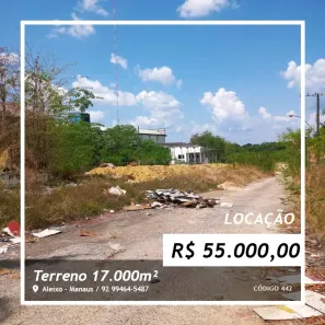 Lote/Terreno para alugar, 17000m² no Aleixo, Manaus