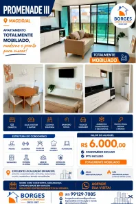 Apartamento com 2 Quartos para alugar, 54m² no Jatiúca, Maceió