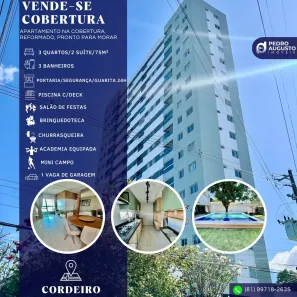 Cobertura com 3 Quartos à venda, 75m² no Cordeiro, Recife