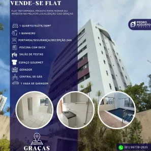 Apartamento com 1 Quarto à venda, 31m² no Graças, Recife