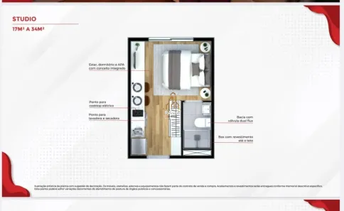 Apartamento com 1 Quarto à venda, 17m² no Vila Aricanduva, São Paulo