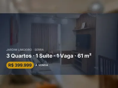 Apartamento com 3 Quartos à venda, 61m² no Jardim Limoeiro, Serra