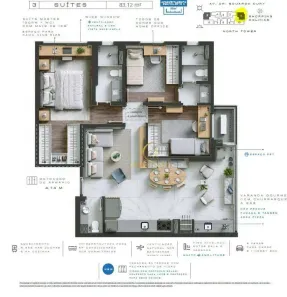 Apartamento com 3 Quartos à venda, 83m² no Jardim das Colinas, São José dos Campos