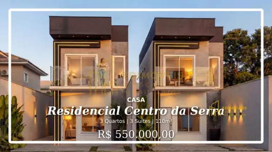 Casa com 3 Quartos à venda, 110m² no Residencial Centro da Serra, Serra