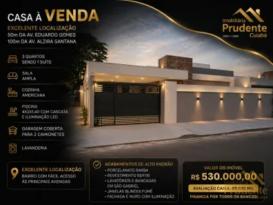 Casa com 3 Quartos à venda, 121m² no Centro-Sul, Várzea Grande