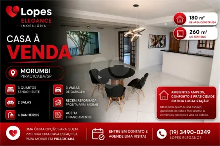 Casa com 3 Quartos à venda, 180m² no Morumbi, Piracicaba