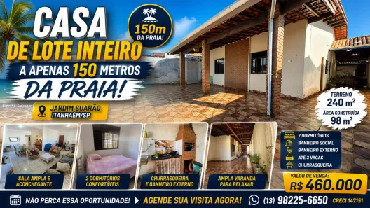 Casa com 2 Quartos à venda, 98m² no Suarão, Itanhaém