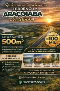 Lote/Terreno à venda, 500m² no Jundiacanga, Araçoiaba da Serra