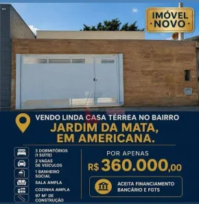 Casa com 3 Quartos à venda, 97m² no Jardim da Mata, Americana