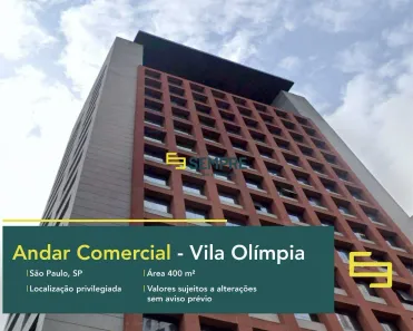 Sala Comercial para alugar, 400m² no Vila Olímpia, São Paulo