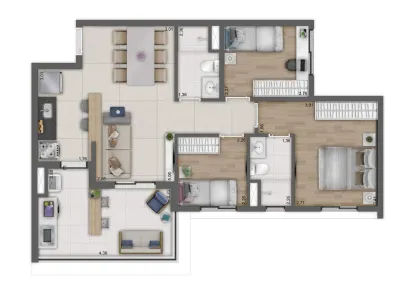 Apartamento com 3 Quartos à venda, 69m² no Caxingui, São Paulo