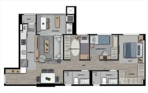 Apartamento com 3 Quartos à venda, 84m² no Catuaí Parque Residence, Londrina