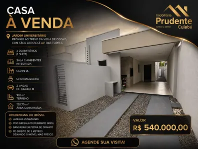 Casa com 3 Quartos à venda, 120m² no Jardim Universitário, Cuiabá