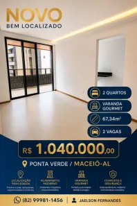 Apartamento com 2 Quartos à venda, 67m² no Ponta Verde, Maceió