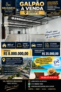 Galpão/Depósito/Armazém à venda, 805m² no Cambuci, São Paulo