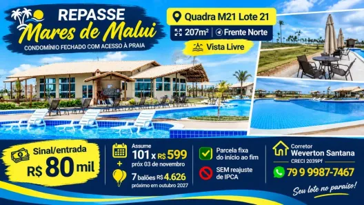 Lote/Terreno à venda, 207m² no Zona de Expansão (Capuã), Barra dos Coqueiros