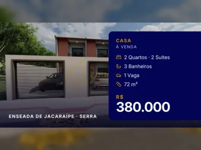 Casa com 2 Quartos à venda, 72m² no Enseada de Jacaraípe, Serra