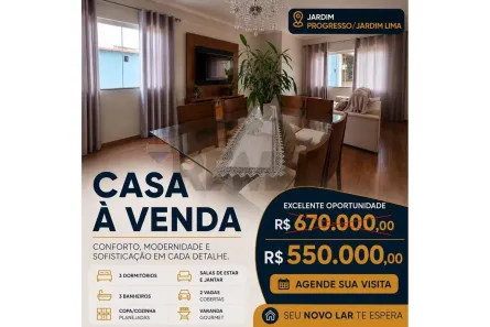 Casa com 3 Quartos à venda, 145m² no Prolongamento Jardim Lima, Franca