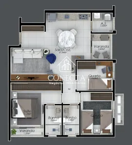 Apartamento com 3 Quartos à venda, 79m² no Laranjeiras, Uberlândia