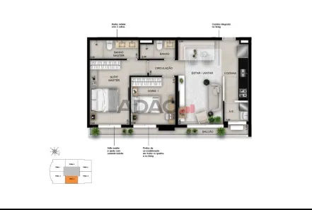Apartamento com 2 Quartos à venda, 71m² no Setor Bueno, Goiânia