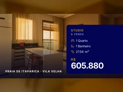 Apartamento com 1 Quarto à venda, 27m² no Praia de Itaparica, Vila Velha