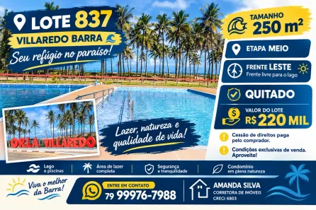 Lote/Terreno à venda, 250m² no , Barra dos Coqueiros