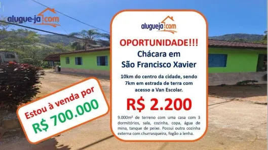 Fazenda/Sítio com 3 Quartos à venda, 120m² no São Francisco Xavier, São José dos Campos