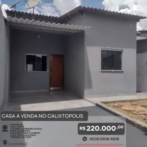 Casa com 2 Quartos à venda, 175m² no Parque Calixtópolis, Anápolis