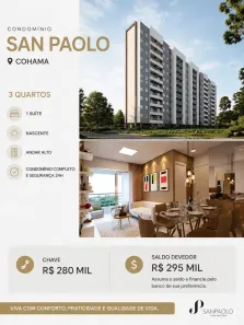 Apartamento com 3 Quartos à venda, 60m² no Turu, São Luís