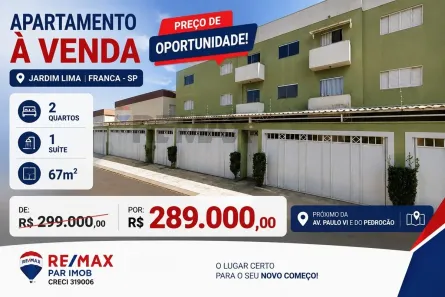 Apartamento com 2 Quartos à venda, 66m² no Jardim Lima, Franca