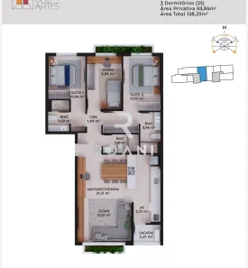 Apartamento com 3 Quartos à venda, 93m² no Pedra Branca, Palhoça