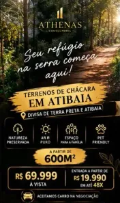 Lote/Terreno à venda, 600m² no Cachoeira, Atibaia