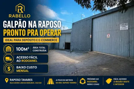 Galpão/Depósito/Armazém para alugar, 100m² no Jardim Arpoador, São Paulo