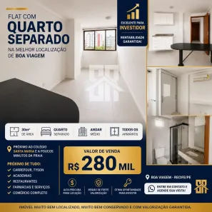 Apartamento com 1 Quarto para alugar, 30m² no Boa Viagem, Recife
