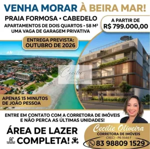 Apartamento com 2 Quartos à venda, 59m² no Formosa, Cabedelo