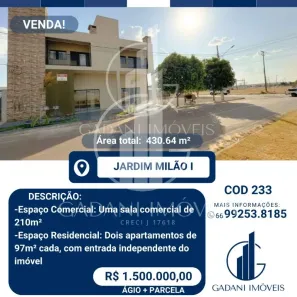 Prédio Comercial com 1 Quarto à venda, 468m² no Jardim Milão I, Sinop