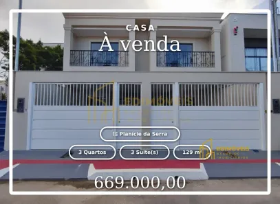 Casa com 3 Quartos à venda, 129m² no Planície da Serra, Serra