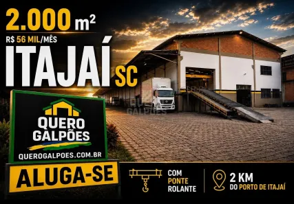 Galpão/Depósito/Armazém para alugar, 2000m² no Cordeiros, Itajaí
