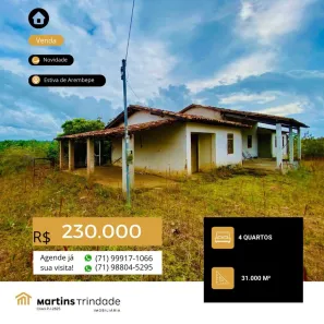 Fazenda/Sítio com 4 Quartos à venda, 32750m² no Arembepe (Abrantes), Camaçari
