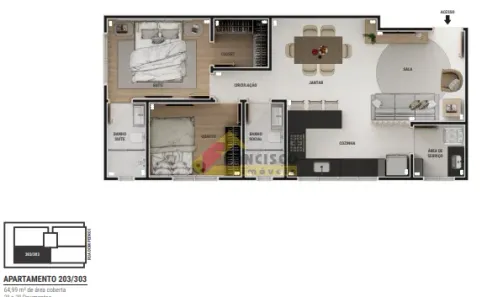Apartamento com 2 Quartos à venda, 65m² no Vila Cruzeiro, Divinópolis