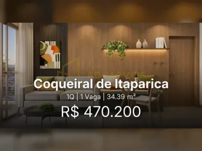 Apartamento com 1 Quarto à venda, 34m² no Coqueiral de Itaparica, Vila Velha